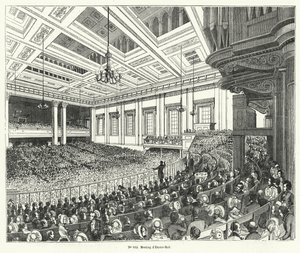 Meeting of the Anti-Corn Law League in Exeter Hall, London by French School