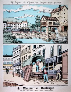 Miller and Baker, illustration from a primary school textbook, c.1900
