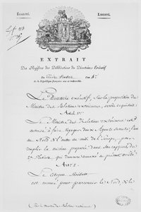 Ministry of Foreign Affairs, nomination of two secret agents, 1796