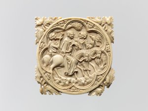 Mirror Case with a Falconing Party (1330-60) by French School