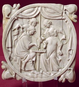 Mirror case depicting a game of chess, c.1300