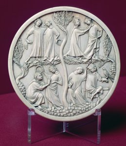 Mirror case depicting courtly scenes, c.1320-30