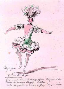 Monsieur Leger as Zephyr, in Nais, a libretto by Cahusac, composed by Jean-Philippe Rameau by French School