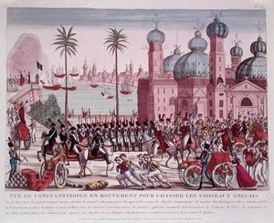 Movement of Troops to Force the English Vessels from Constantinople, 21st March 1807 by French School
