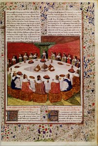 Apparition of the Holy Grail, from the Queste del Saint Graal, c.1470