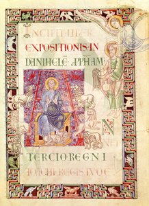 Daniel in the Lions Den Fed by Habakkuk, from Explanatio in Prophetas et Ecclesiasten by St. Jerome by French School