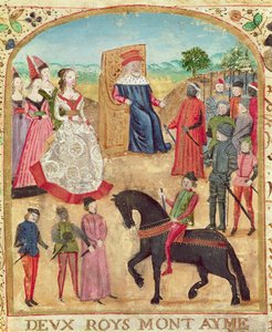 Ms 1335 f.1 Margaret of York is introduced to her future husband, Charles the Bold on 27th June, 1468 at Damme