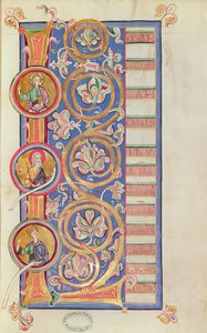 Historiated initial L with medallions, from an Evangeliary by French School