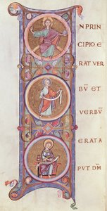 Historiated initial I depicting the beginning of the Gospel of St. John by French School