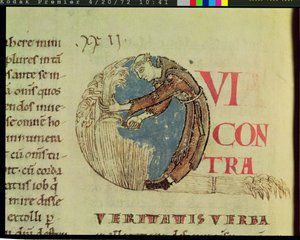 Historiated initial Q depicting a Cistercian monk harvesting in the fields, from Moralia in Job by Pope Gregory the Great by French School