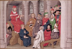 Jean de Gerson Preaching the Passion After Dinner at the Church of St. Bernard, Paris, from Sermons sur la Passion et Traites Divers by French School