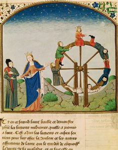Boethius with the Wheel of Fortune, from De Consolatione Philosophiae, Translated by Jean de Meung by French School