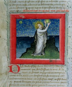 God creating the stars, from the Bible des Grands Augustins, 1494