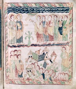 Angels with Trumpets and the Earth Shaking, from the Apocalypse of St. John by French School