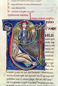 Historiated Initial V or U Depicting the Prophecy of Isaiah, from the Bible of St. Sulpicius of Bourges by French School