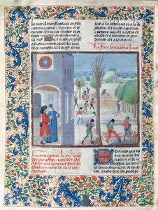 Occupations for each month of the year, illustration from Le Livre des Prouffitz Champestres by Pietro de Crescenzi