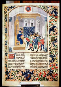 The Author Presenting his Book to the Peasants, from Livre des Prouffitz Champestres by Pietro de Crescenzi by French School