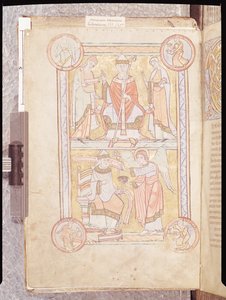 St. Gregory the Great Between His Father, Gordien, and His Mother, Silvia and a Drowned Man as an Angel, from Liber Pastoralis
