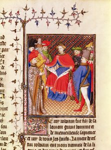 Rosane replies to the envoys from the people, from the Jean Sans Peur edition of De Casibus virorum illustrarium by Giovanni Boccaccio