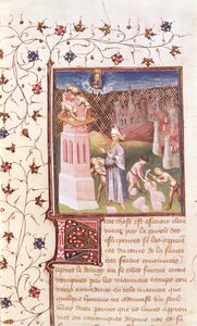 Nimrod Overseeing the Building of the Tower of Babel, from La Cite de Dieu by St. Augustine, Translated by Raoul de Presles by French School