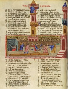 The Construction of Troy, illustration from Le Roman de Troie by Benoit de St. Marc