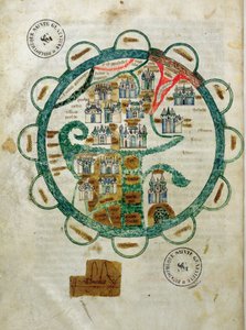 Map of the world in the form of a globe, miniature from Grandes Chroniques de Philippe le Hardi