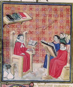 Teaching of the different parts of the human body, from Le Livre des Proprietes des Choses by Jean Cordichon
