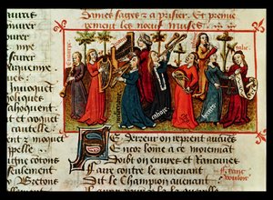 The Nine Muses from Le Champion des Dames by Martin le Franc, 1451