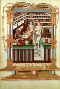 Christ the Pharmacist with Adam and Eve, from Chants royaux sur la Conception couronnee du Puy de Rouen by French School
