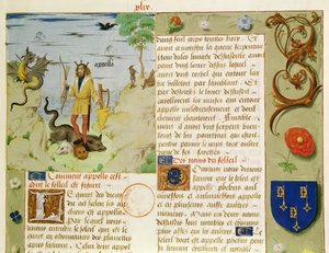 Apollo killing Python, from Livre des Eschecs d