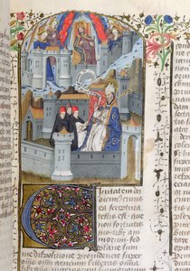 Jerusalem and Babylon, from La Cite de Dieu by St. Augustine