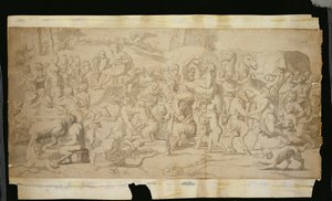 Mythological Scene with Satyrs by French School