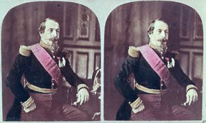 Napoleon III, coloured stereoscopic photograph taken between 1860 and 1870 by French School