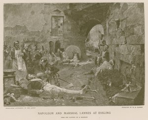 Napoleon and Marshal Lannes at Essling by French School
