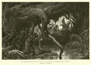 Native Americans Shadowing a British Column by French School