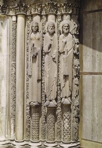 Old testament figures, from the royal portal of the west facade by French School