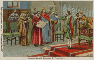 Oliver Cromwell Sworn in as Lord Protector of England, Scotland and Ireland, 1653 by French School