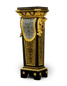 One of a pair of Louis XV marquetry pedestals, possibly commissioned by Claude-Francois Julliot