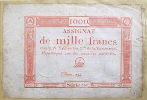 One thousand franc banknote, 1795