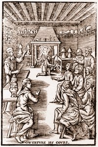 Opening of the course of transmutatory chemistry - Engraving of 1653 in 