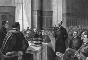 Opening of the proceedings of the League of Patriots in 1889. President Gillet, Naquet, Laisant, Laguerre, Deroulede, Richard, Turquet, Gallian