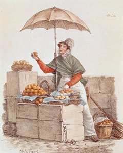 Orange seller by French School