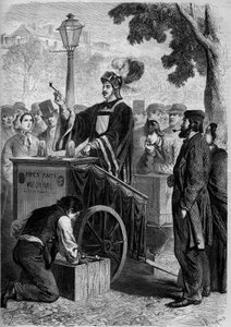 Parisian types: Claude Cotte, known as the Anti Mangin, an anti-nicotine pipe dealer. Engraving in Le Monde Illustré n°277 of August 2