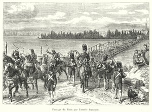 Crossing of the Rhine by the French Army (engraving) by French School