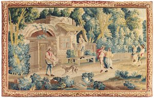 Pastoral tapestry, Aubusson, mid 18th century