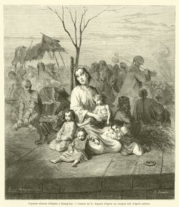 Chinese peasants refugees in Shanghai