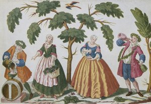 Peasants and bourgeois dealing with wine