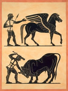 Pegasus, with Hercules slaying the Bull, published 1808-10 by French School