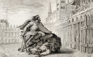 Pepin III (714-68) the Short with the Lion and the Bull, from 