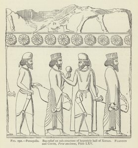 Persepolis, Bas-Relief on Sub-Structure of Hypostyle Hall of Xerxes by French School